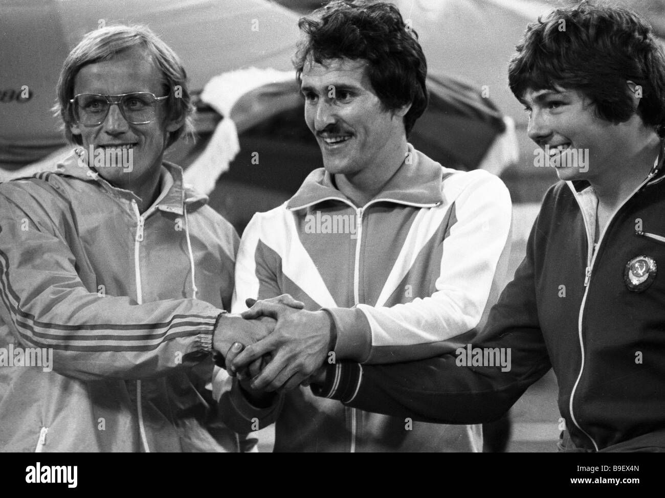 Athletes Konstantin Volkov Vladimir Trofimenko and Anti Kalliomaki