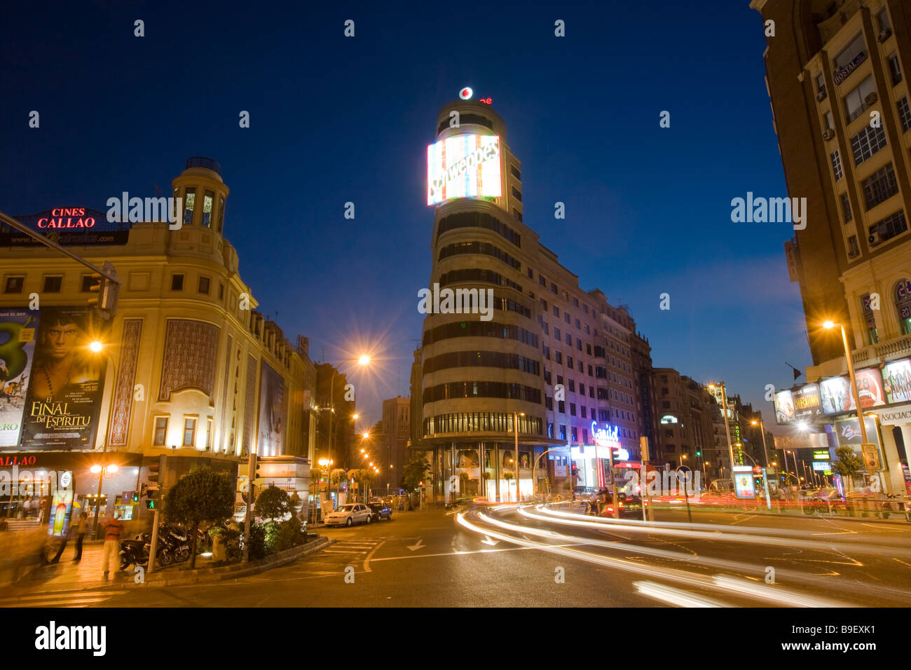 Spain Madrid Callao Gran Via Stock Photo