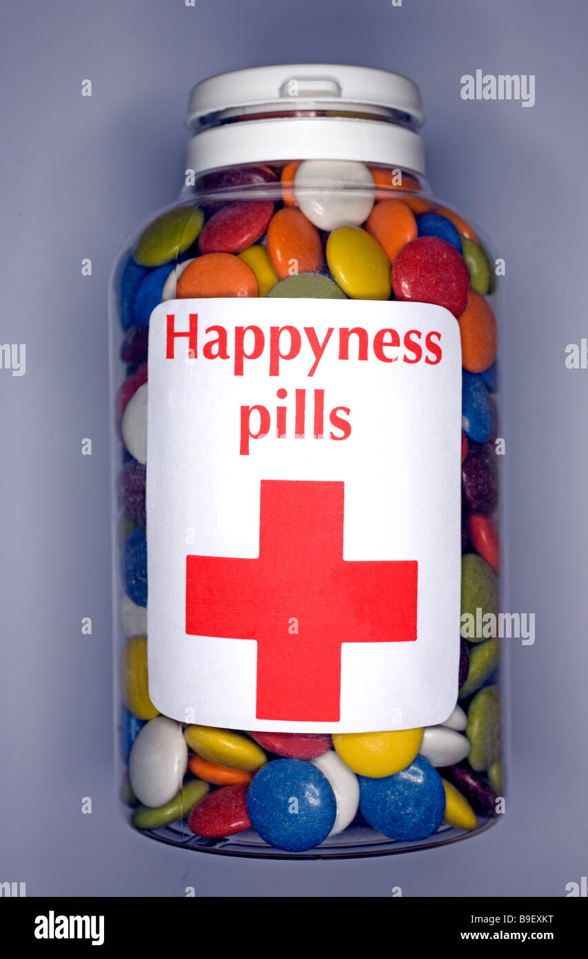 Happyness pills Stock Photo