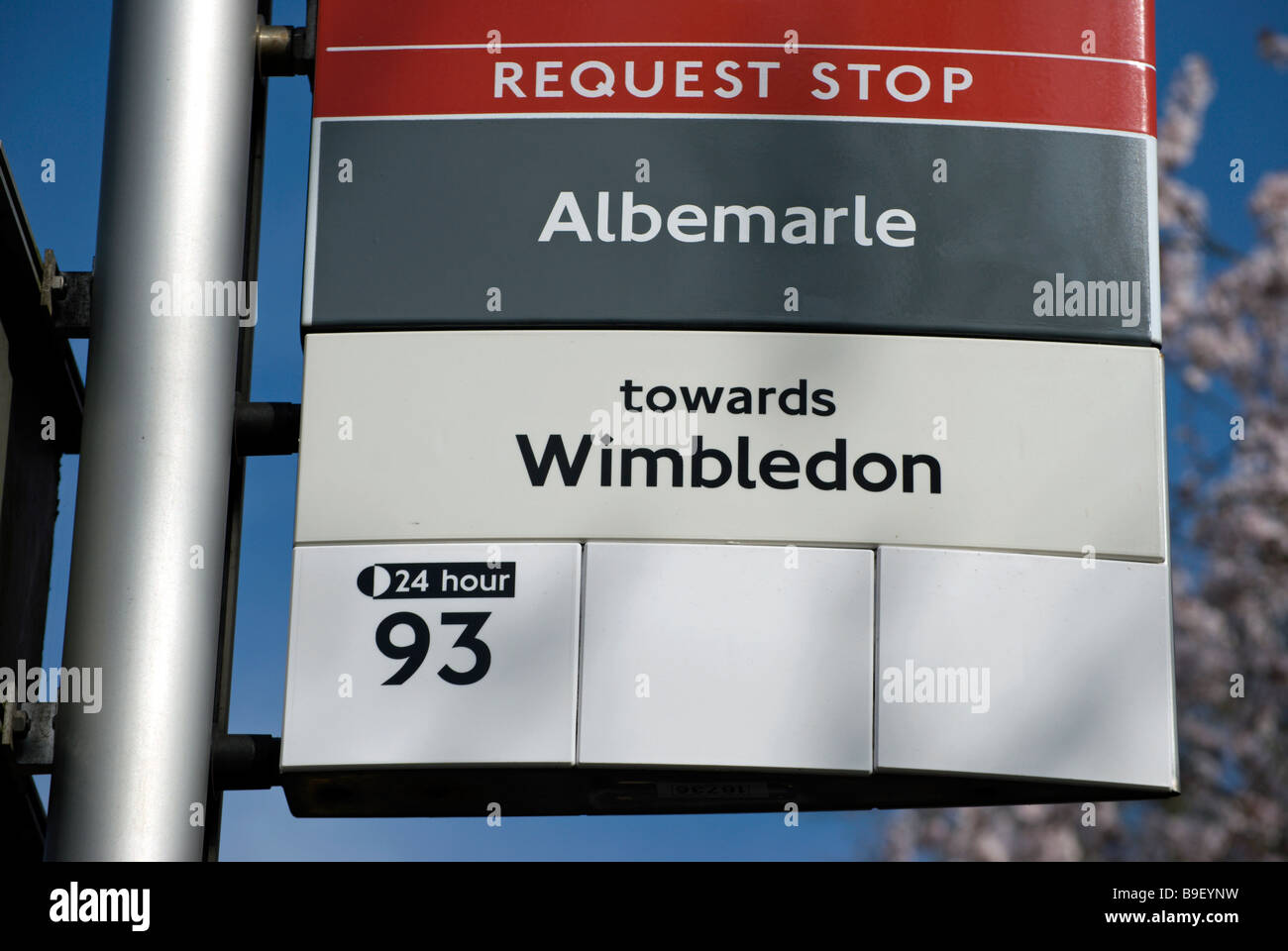 bus stop for buses towards wimbledon, southwest london, england Stock Photo Alamy