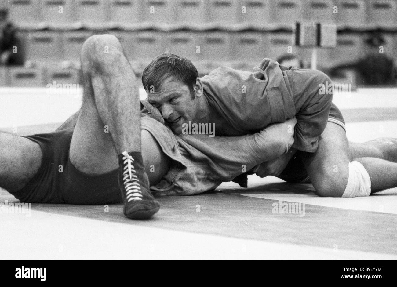 European sambo wrestling champion Gennady Malenkin right in the final bout of the sambo