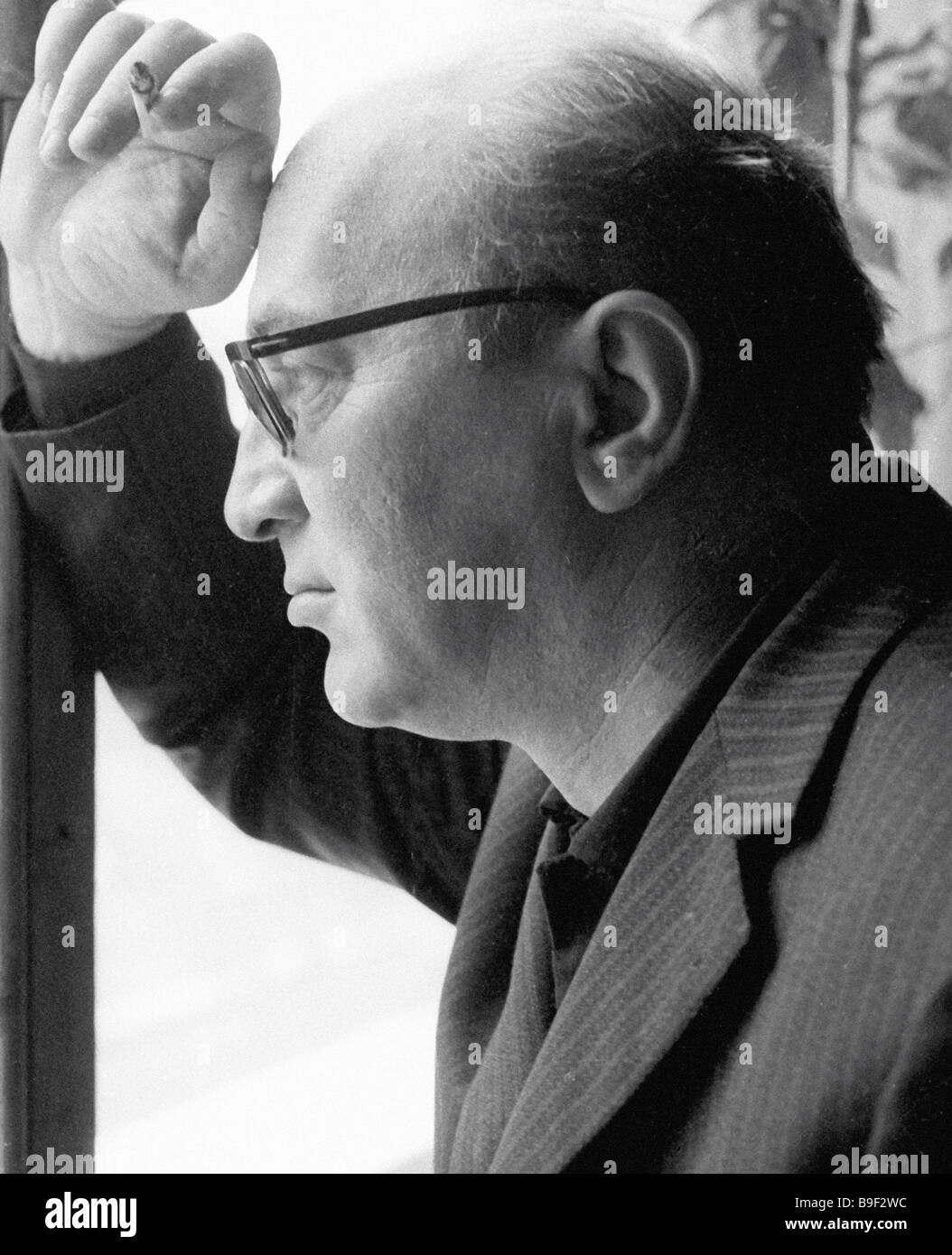 Yury Kazakov distinguished Soviet writer pensive at the window Stock ...