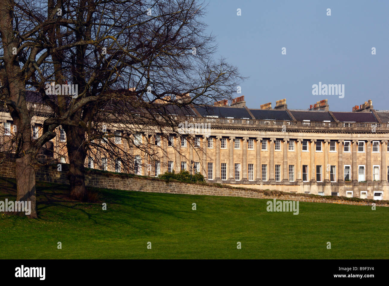The Crescent in the City of Bath in the South West of England Stock Photo