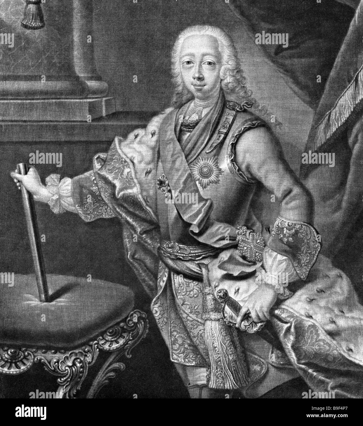 A reproduction of Christoph Grooth s engraving Grand Duke Pyotr