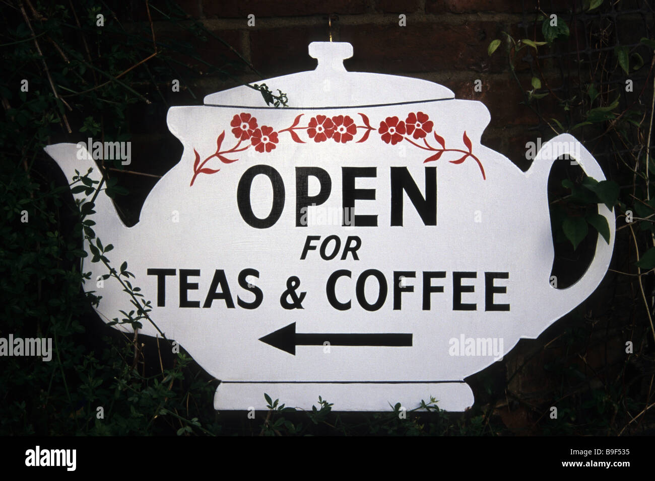 Old English tea shop sign Stock Photo Alamy
