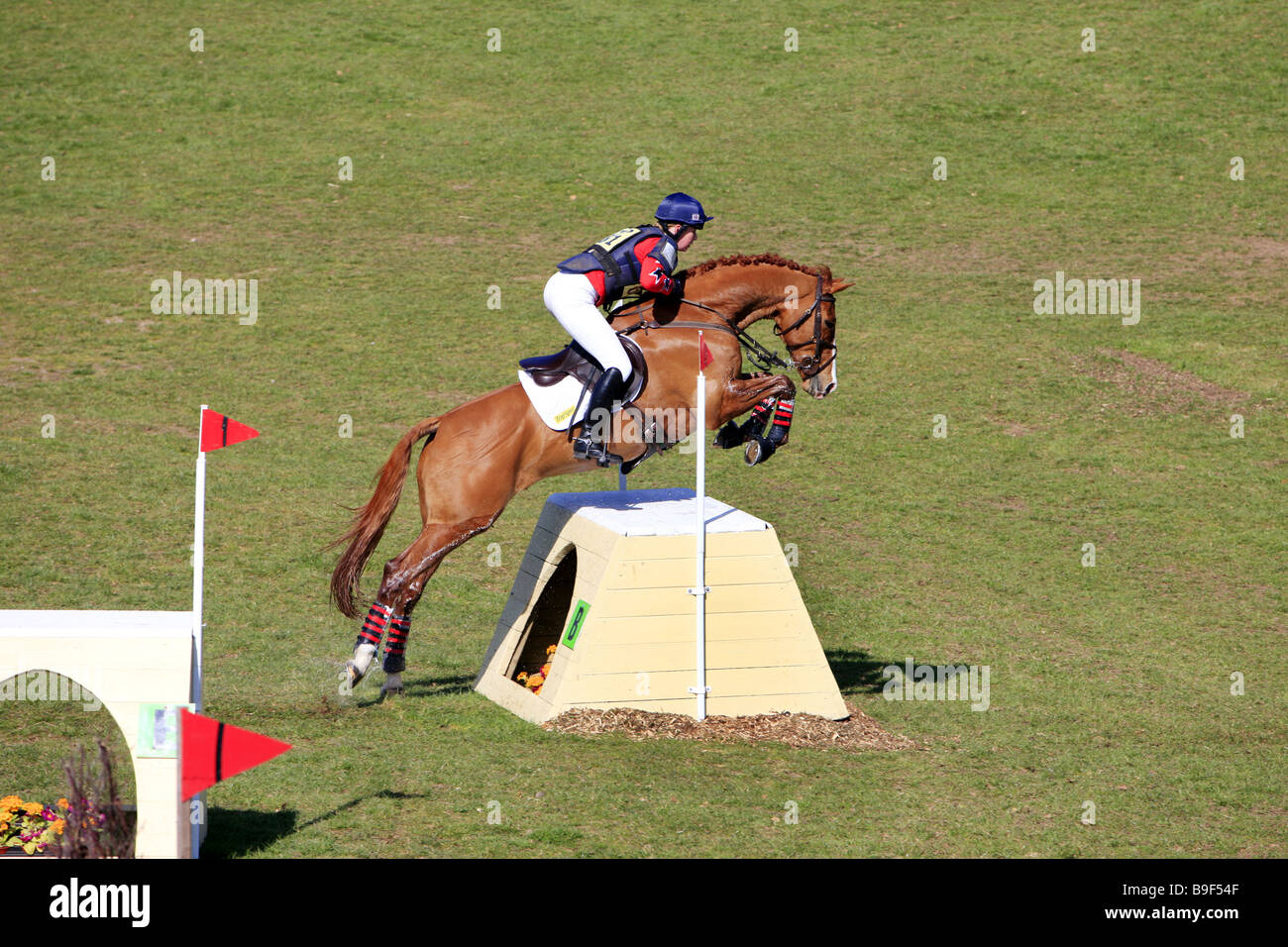 One day Horse trials event covering water jumps and unusual terrain Stock Photo