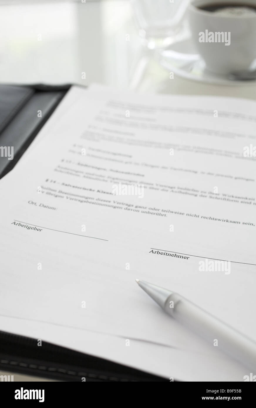 Document employment contract pen detail series form writing paper contract hedging security signing contract-signature Stock Photo