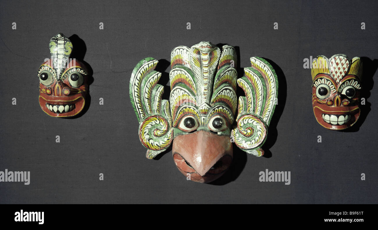 Mask of the mythical Garud bird center Ceylon from the collection of ...