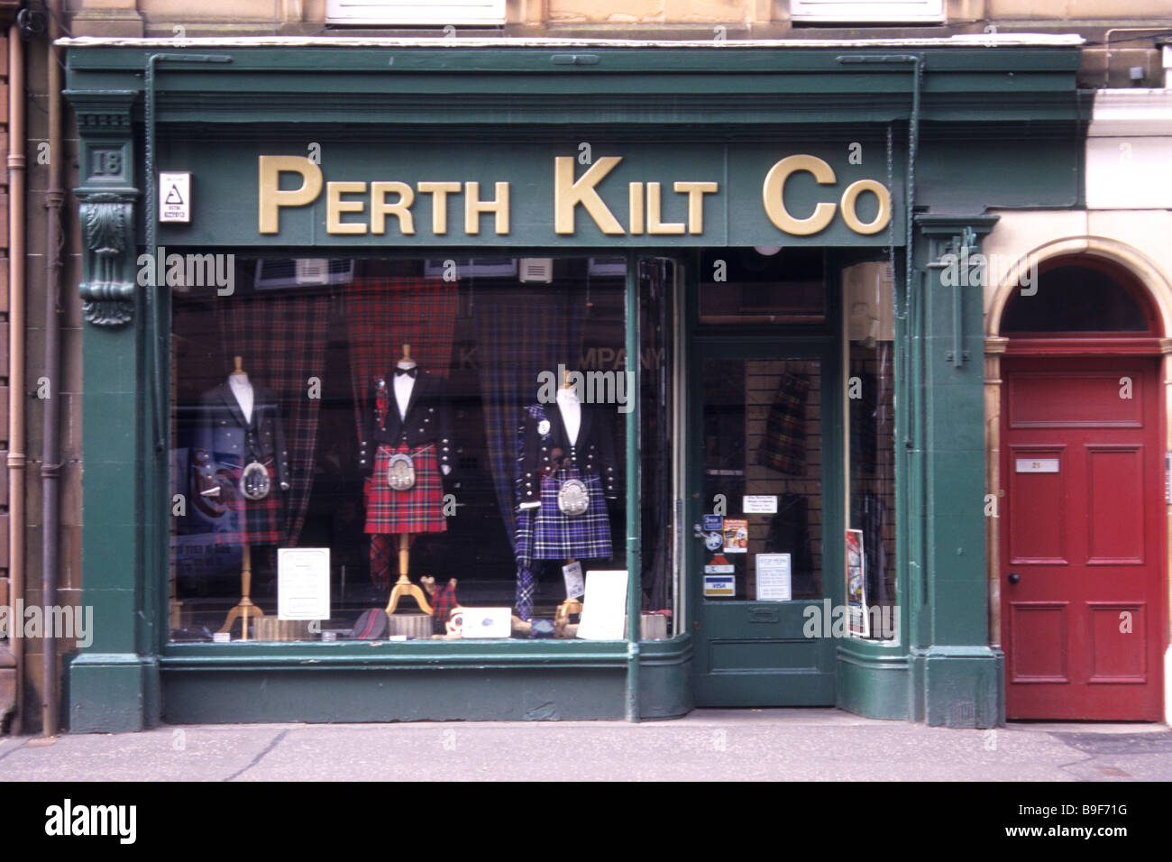 Perth kilt makers shop, Perthshire, Scotland, UK Stock Photo