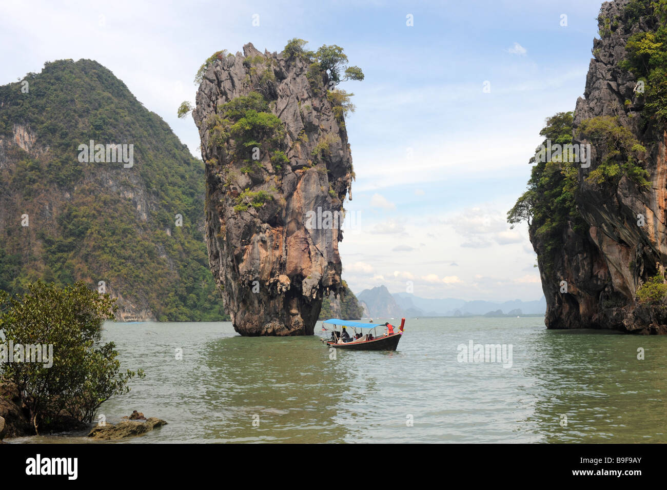 Exotic rock formations at James Bond Island off the island of Phuket ...