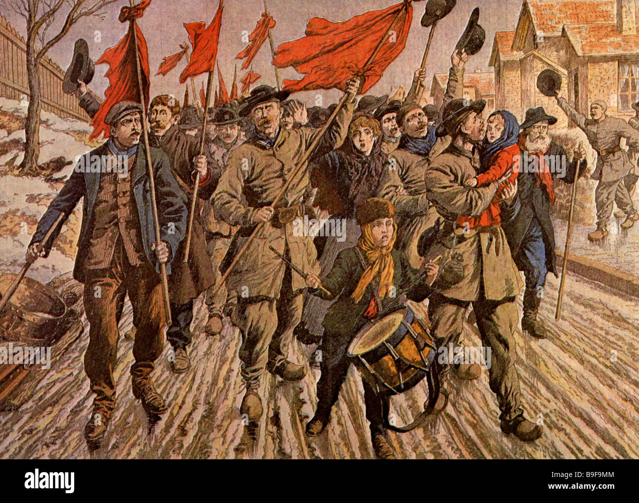 FRENCH MINERS STRIKE in April 1906 Stock Photo