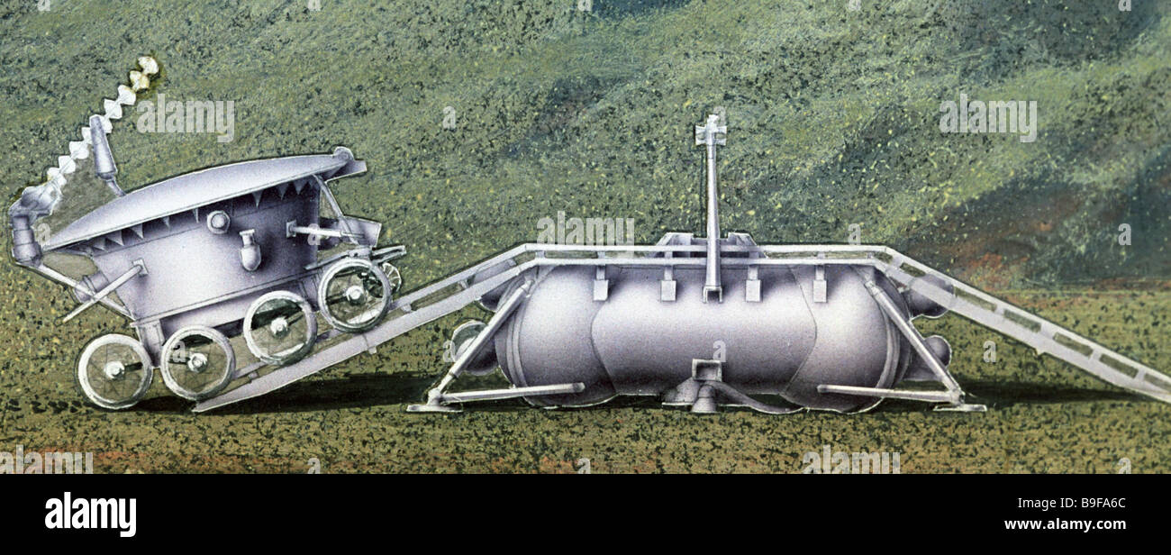 Lunokhod 1 a lunar rover and a descend module of the Luna 17 space ...