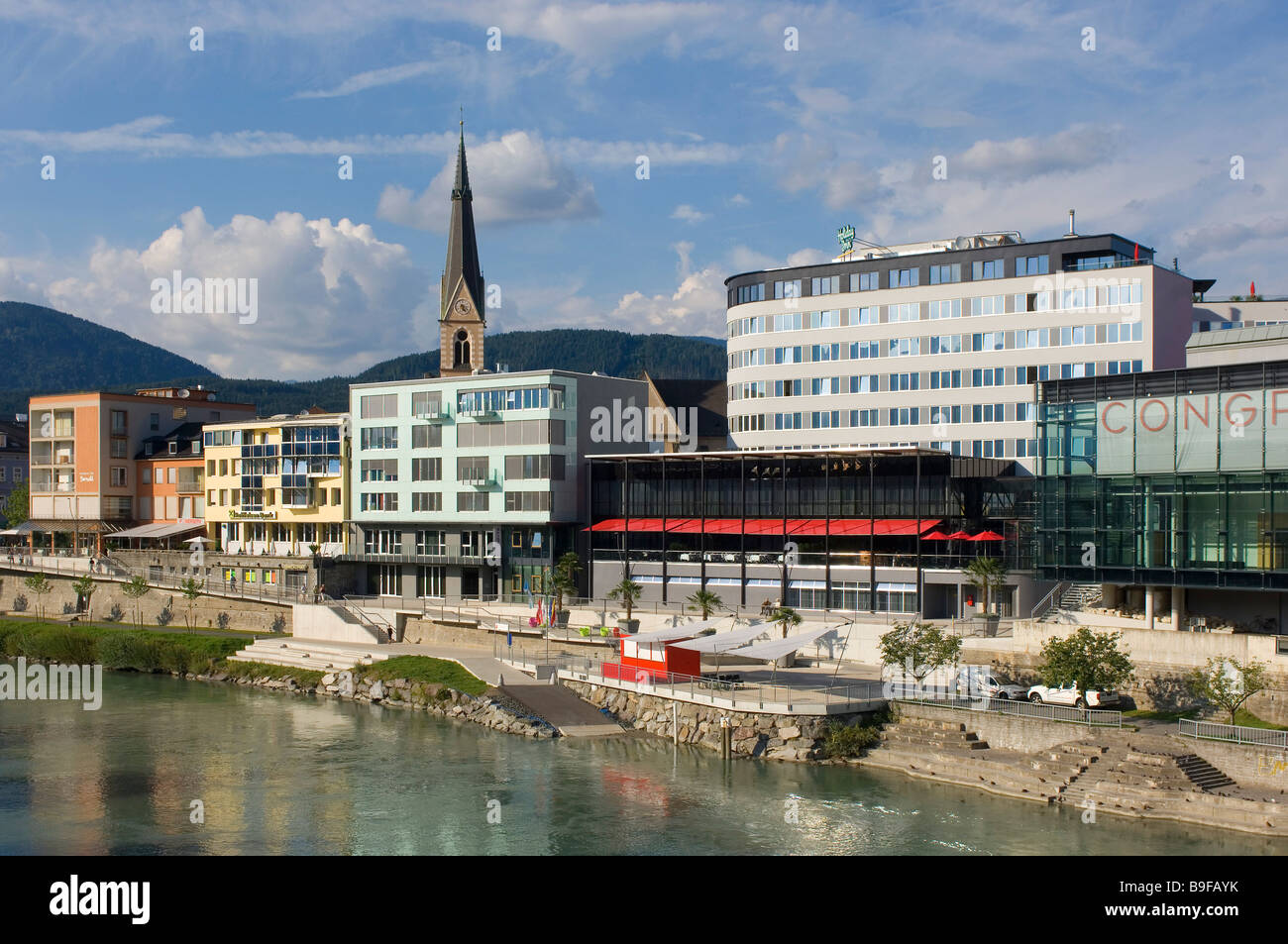 Conference center at waterfront, Villach, Kaernten, Austria Stock Photo