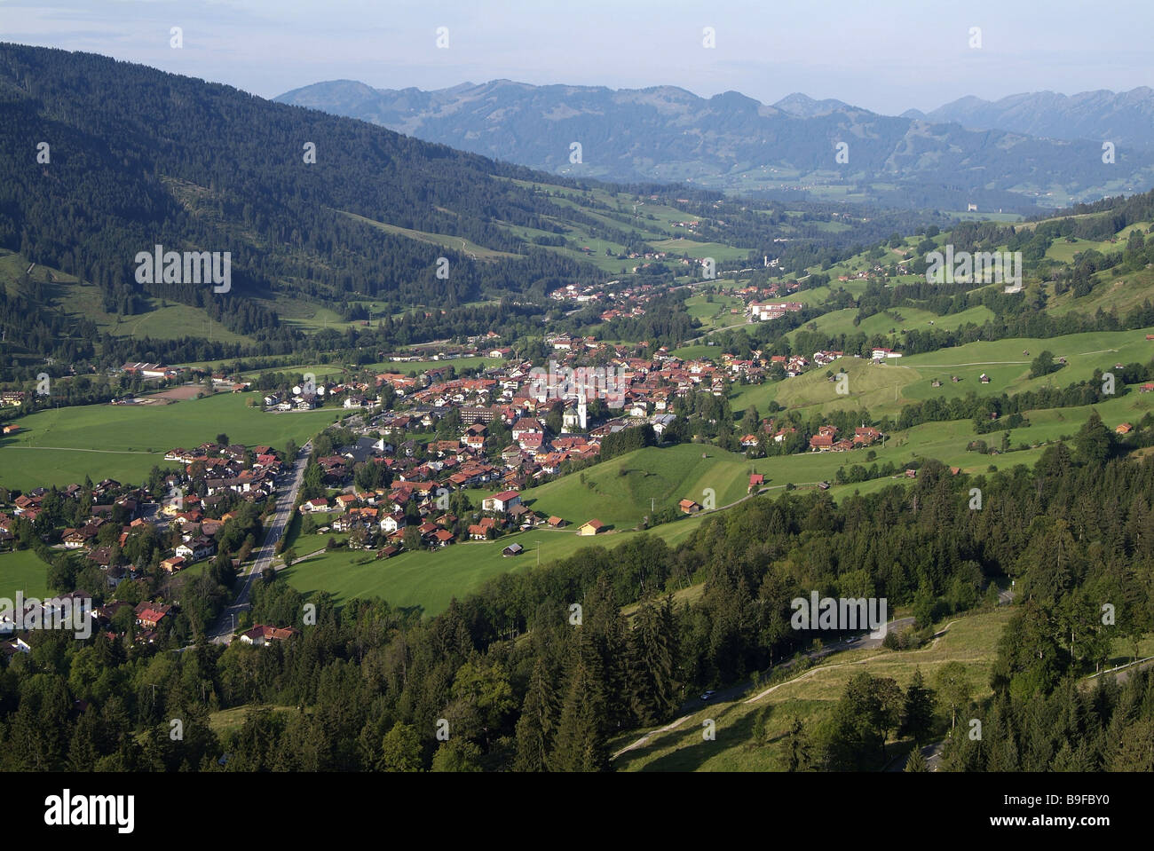 Germany Bavaria Allgäu Bad Hindelang overview Stock Photo - Alamy