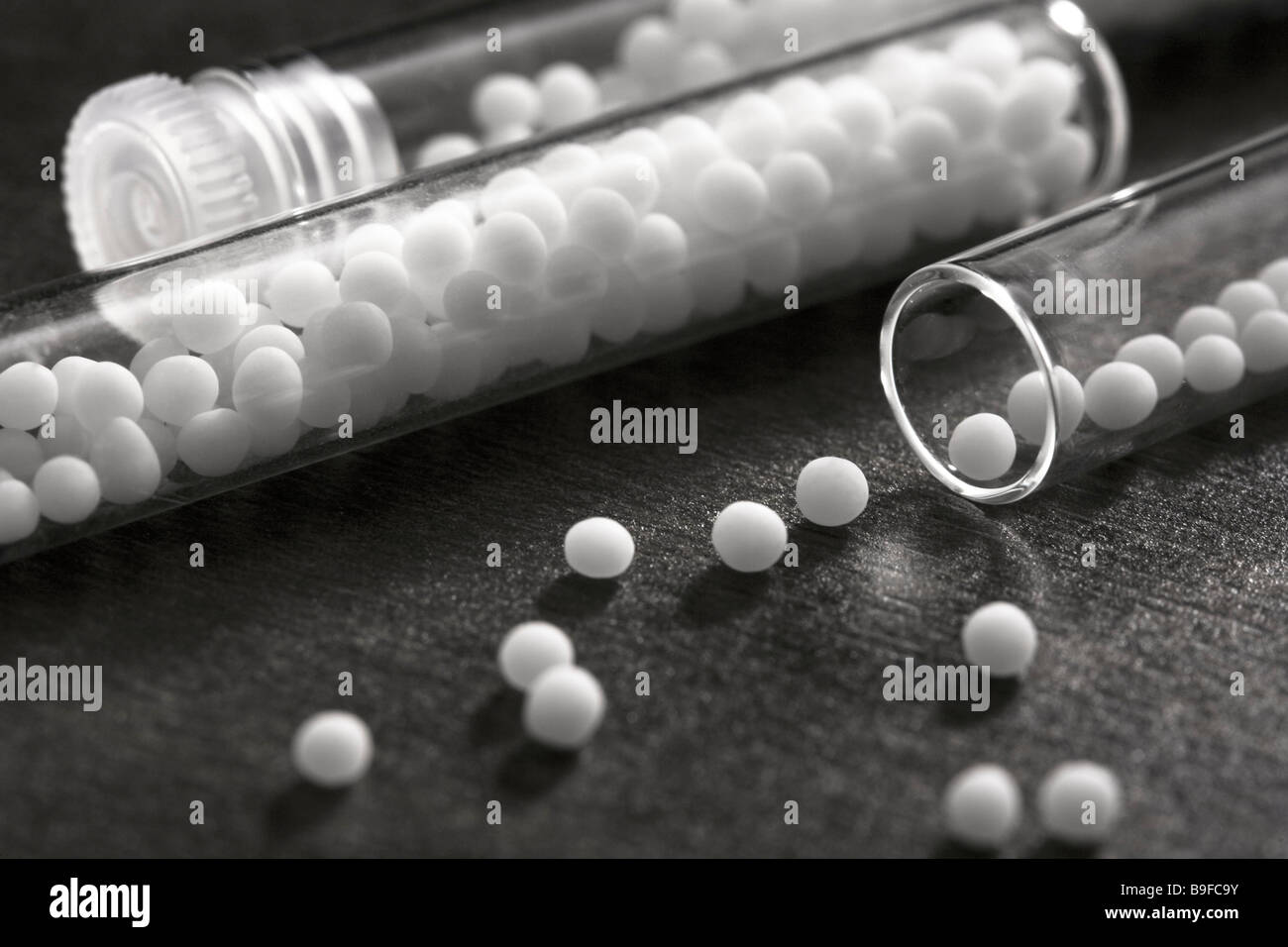 Closeup of homeopathic medicine and test tubes Stock Photo Alamy
