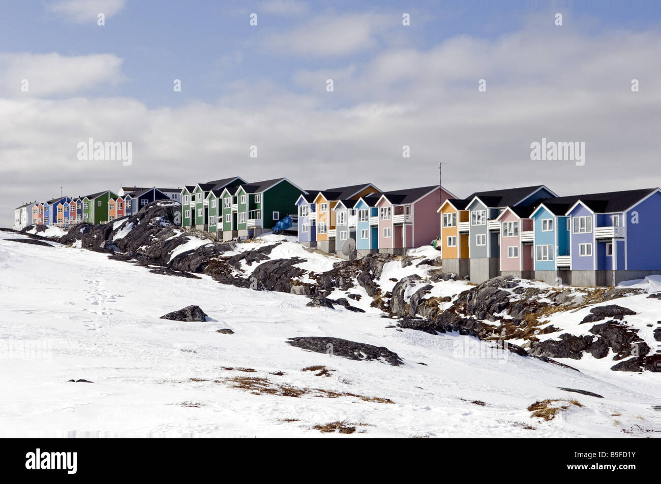 Greenland Nuuk houses colorfully winter Stock Photo Alamy