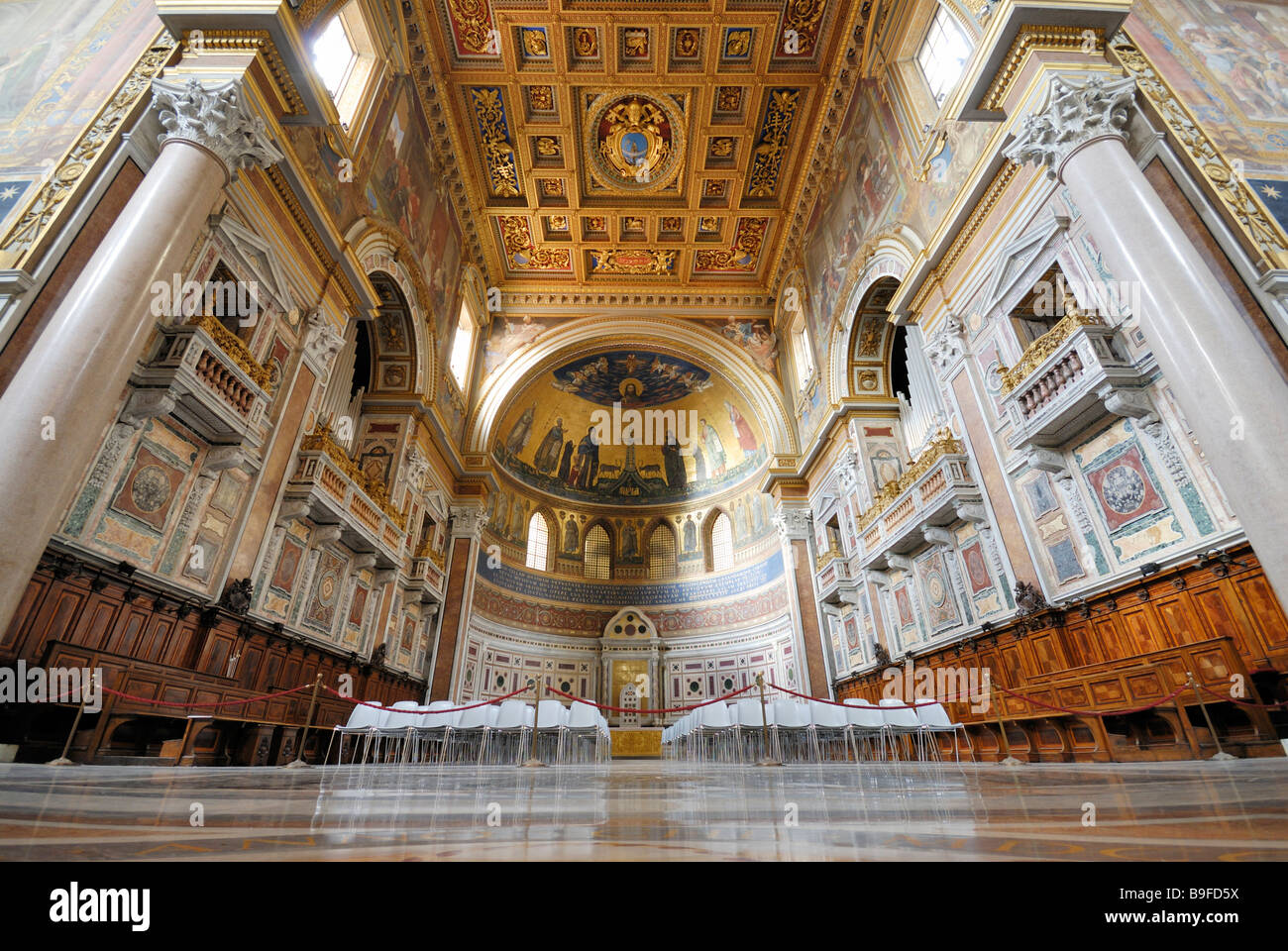 Interiors of basilica, St. John Lateran Basilica, Rome, Latium, Italy Stock Photo