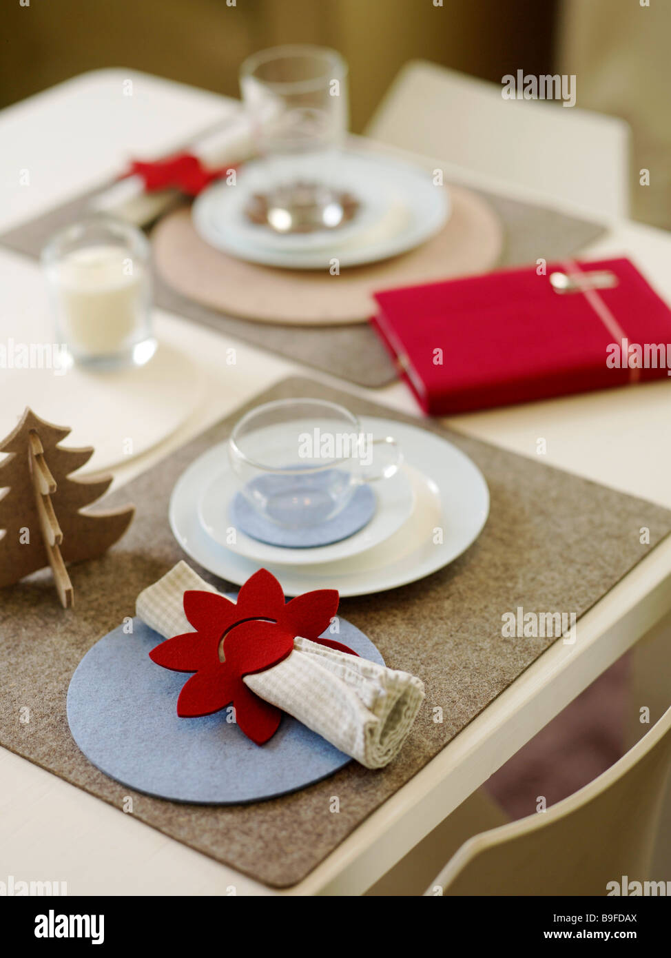 Place setting on table Stock Photo