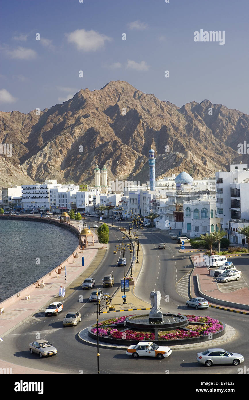 Oman Muscat Dhow Bay City View Street Scenery Sultanate City Capital 
