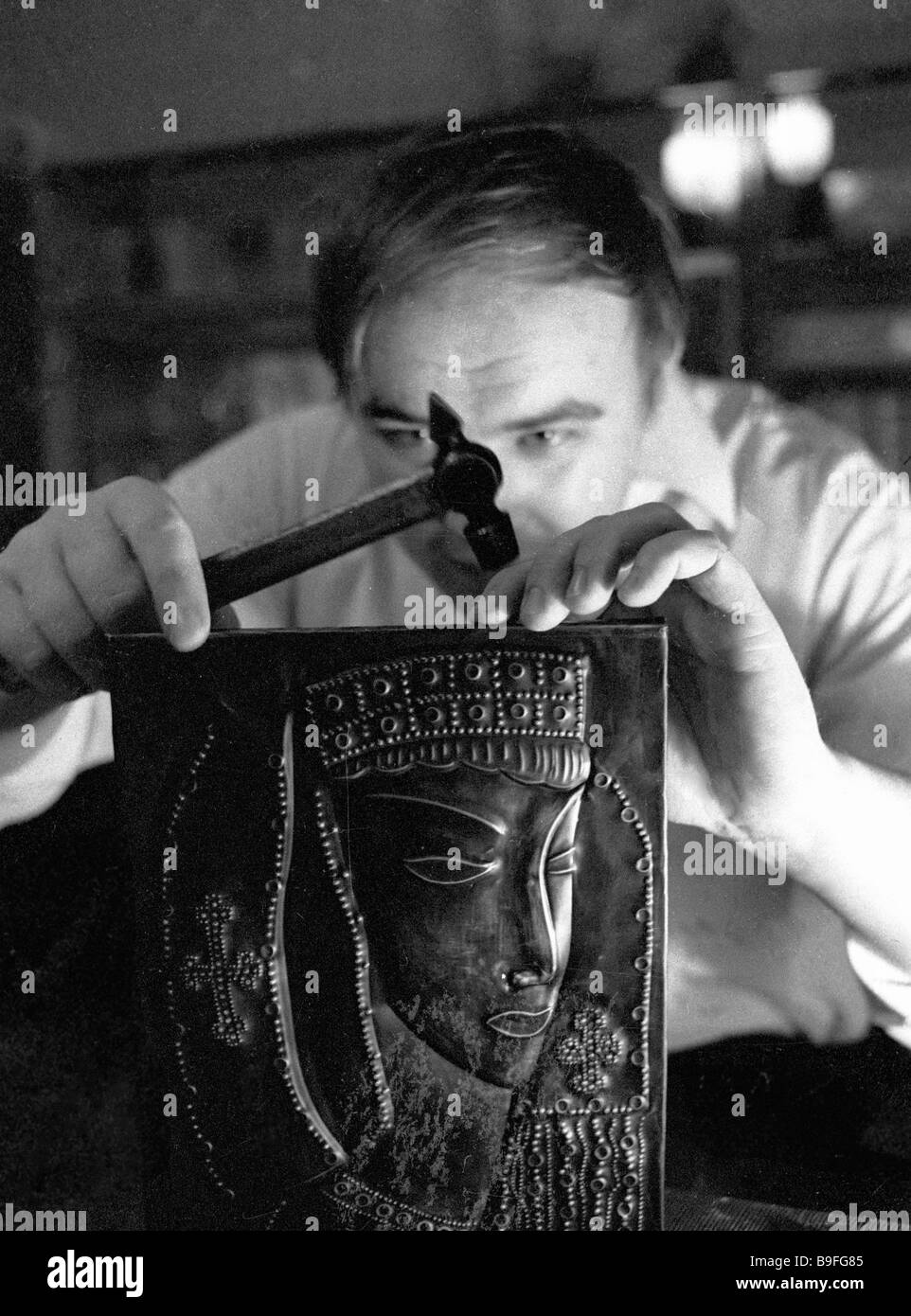 An artist embossing Stock Photo Alamy