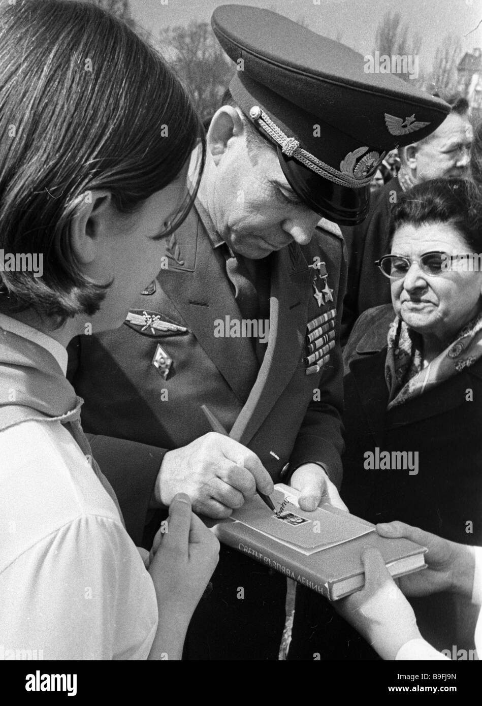 The USSR Pilot Cosmonaut Beregovoi photographing in Sofia while