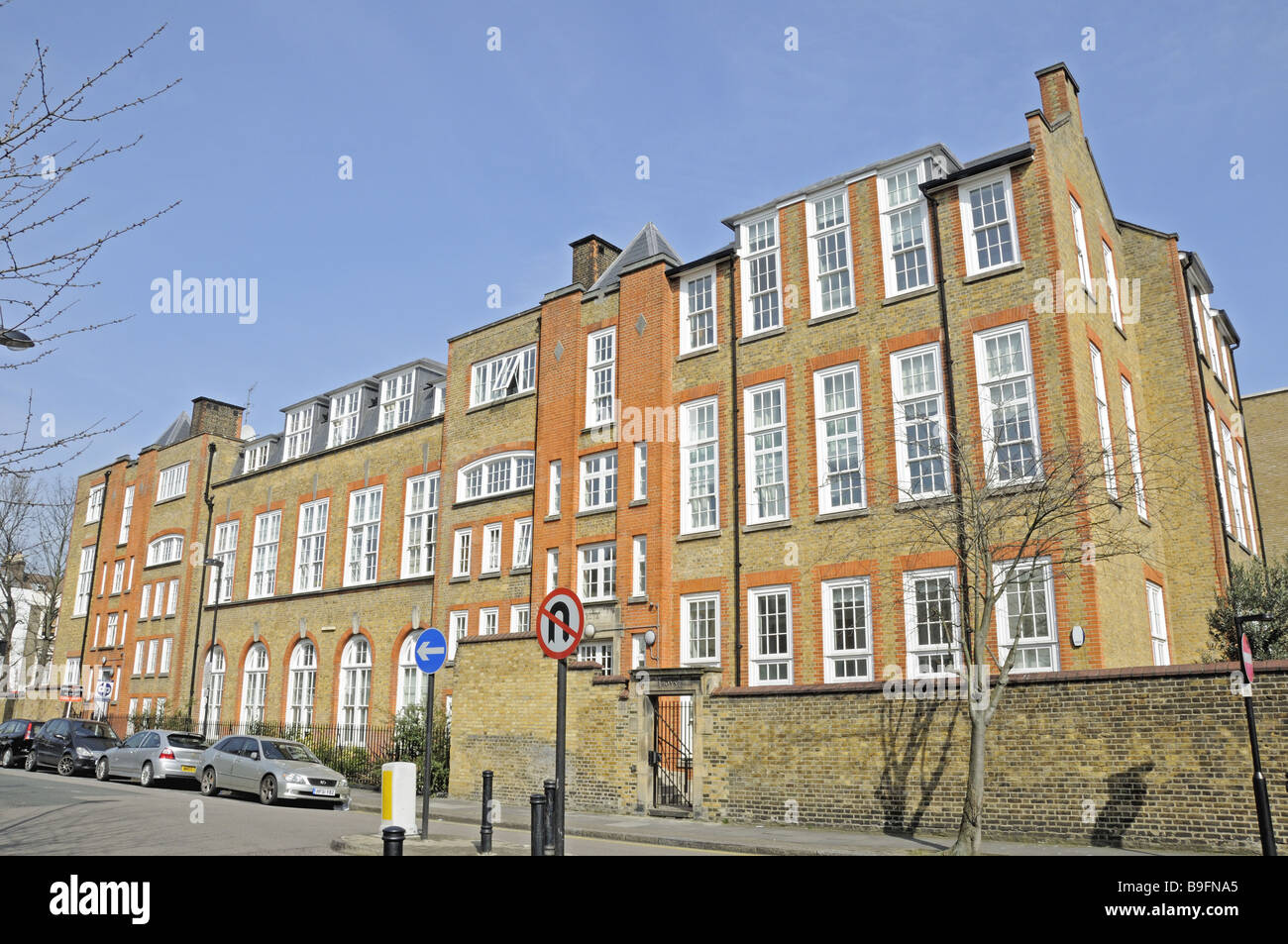 Old Board School converted into smart flats Holloway Islington London