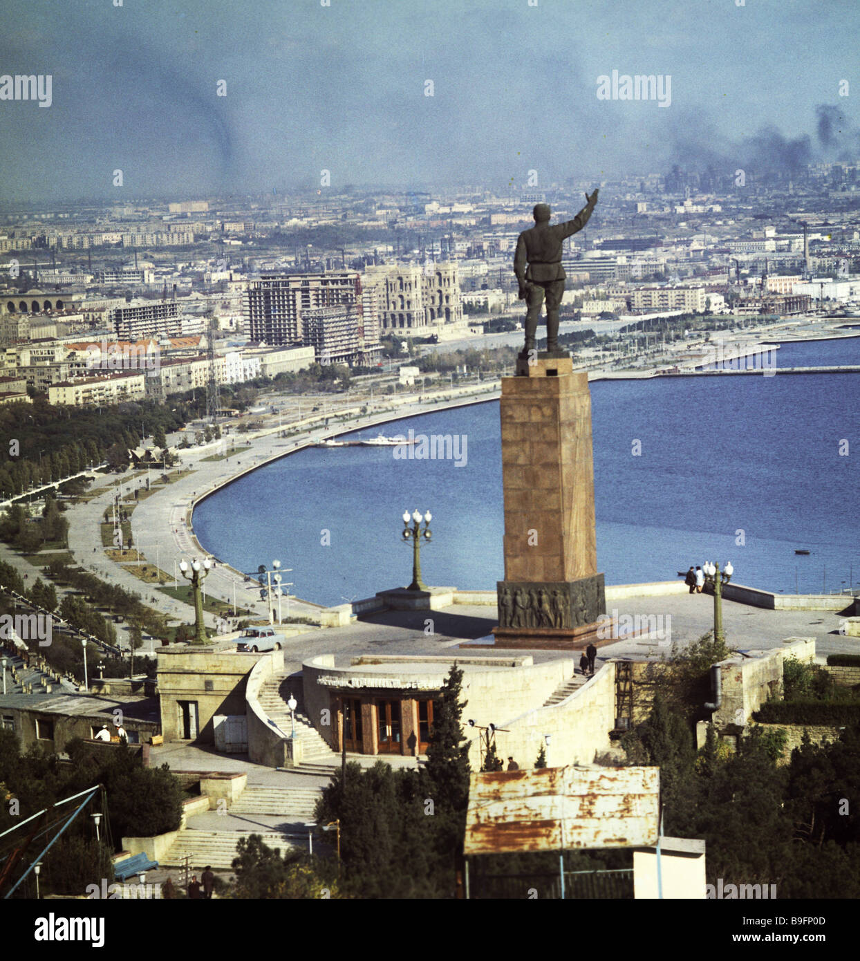 The monument to Soviet statesman Sergei Kirov in Baku Stock Photo