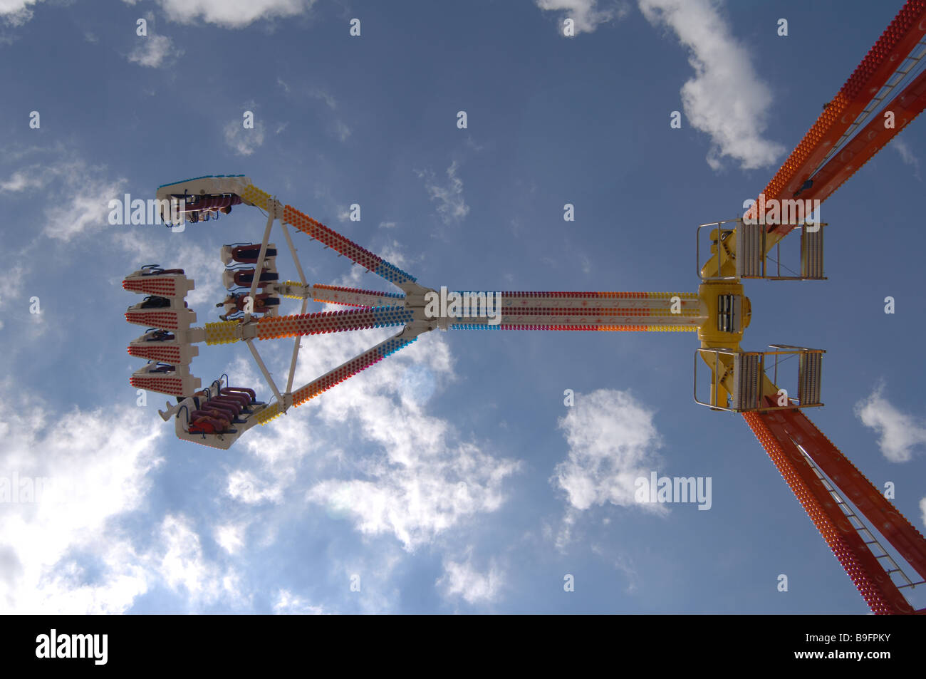 Spinning amusement park ride at the Dutchess County Fair in Rhinebeck New York Stock Photo