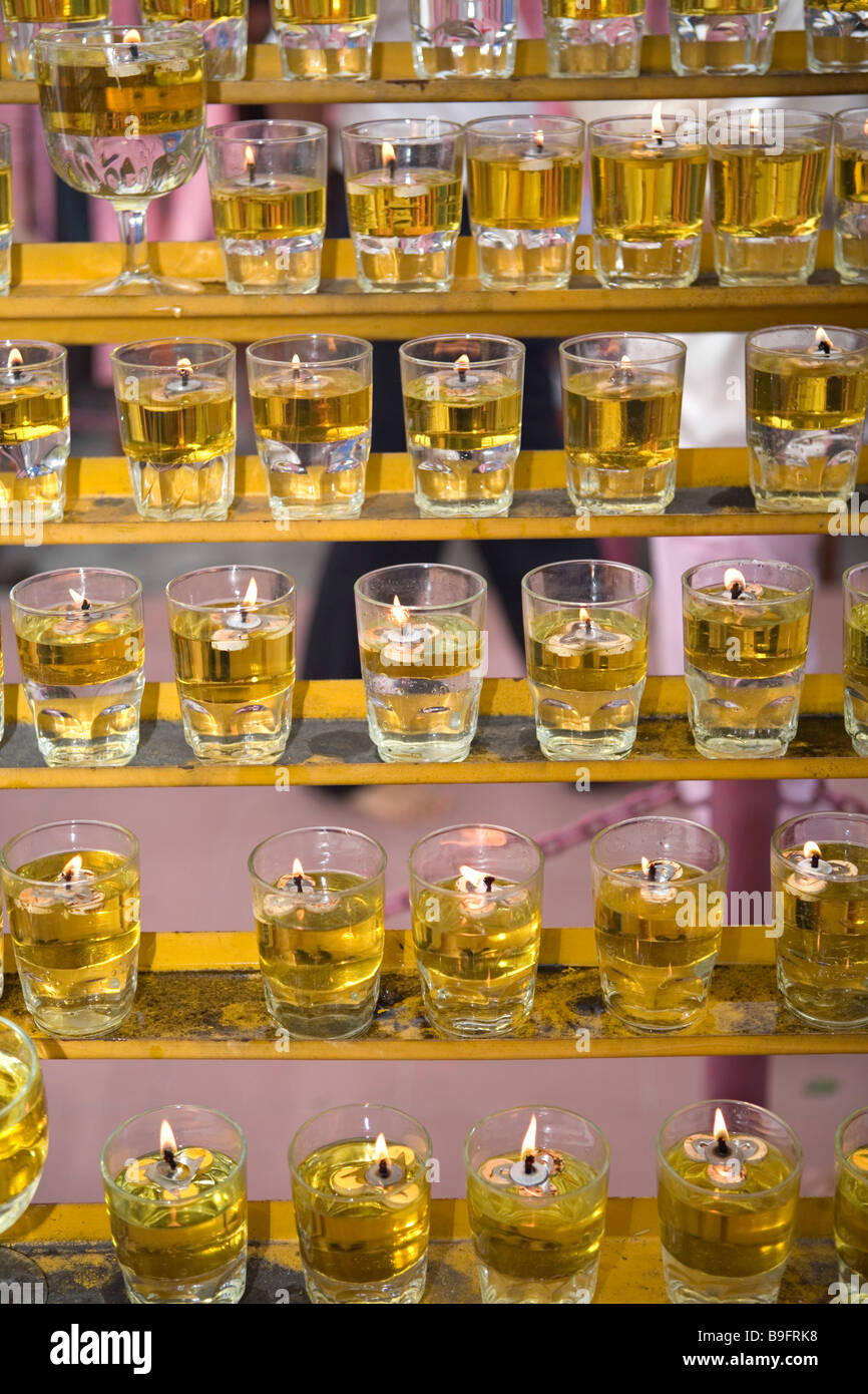 Glass oil candles Stock Photo Alamy