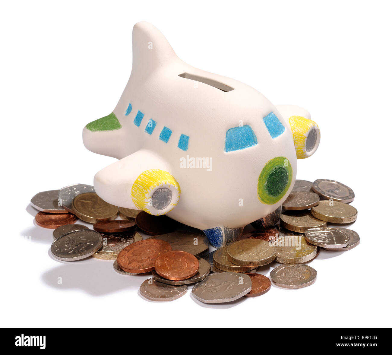 Aeroplane piggy bank Stock Photo