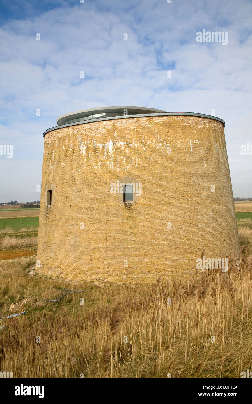 Martello tower Y in the marshes Bawdsey Suffolk England Stock Photo Alamy
