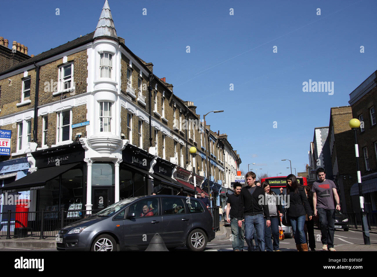 blackheath london england uk houses shops high street Stock