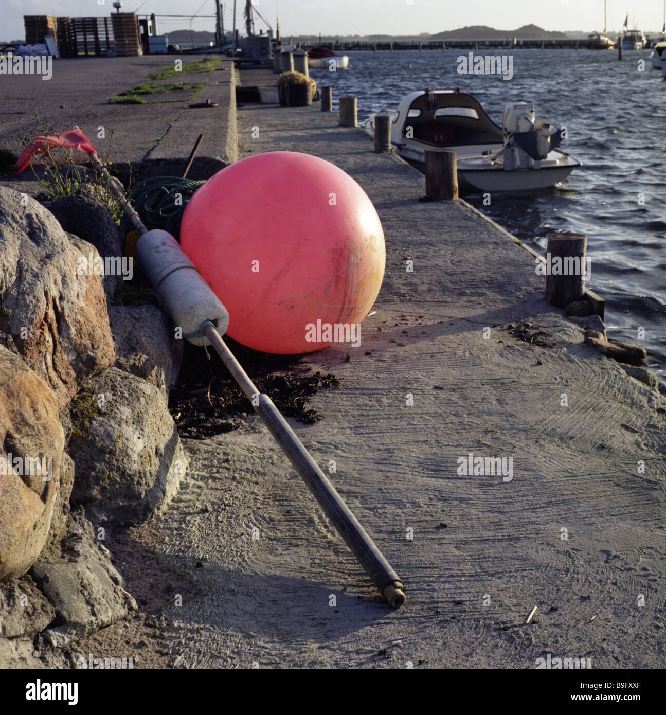 Denmark Samsö harbor buoy Stock Photo