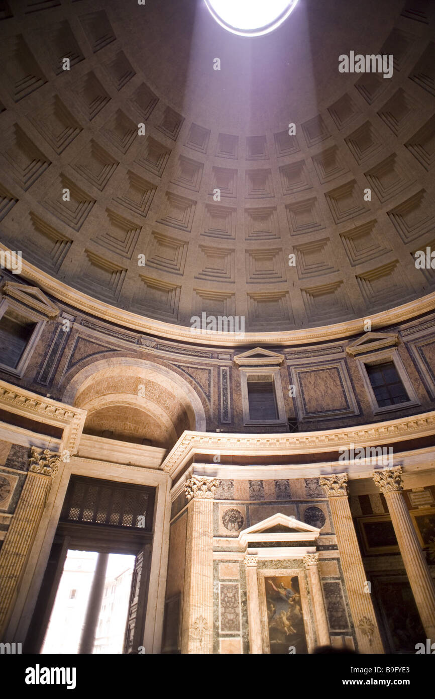 Italy Rome Pantheon Dome Detail From Below Light Idea Back Light