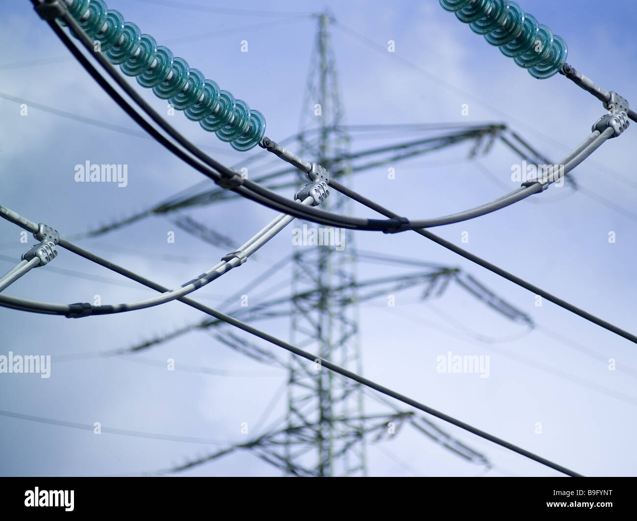 High voltage-management detail insulators pylon high voltage power line ...