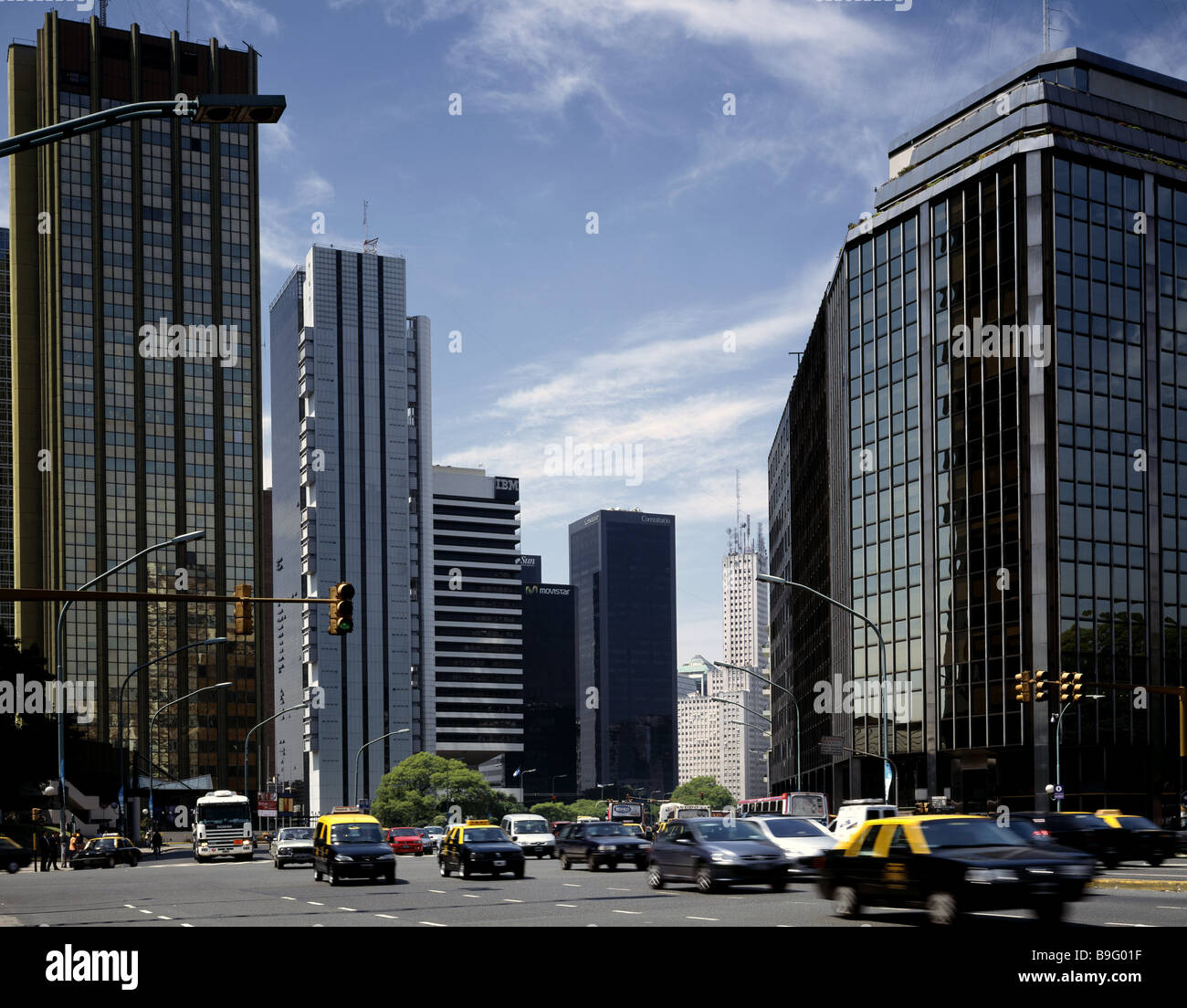 Argentina Buenos Aires city view high-rises streets traffic South Stock