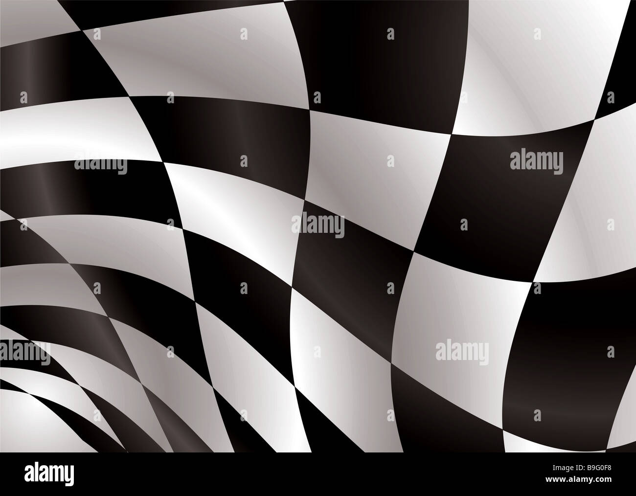 Black and white checkered flag being waved in the wind Stock Photo - Alamy