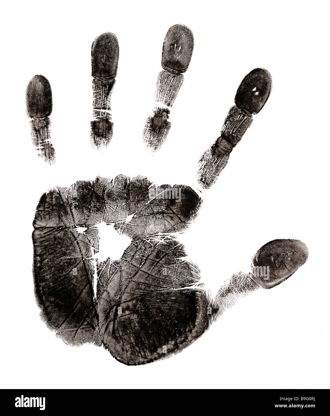 mans hand print Stock Photo