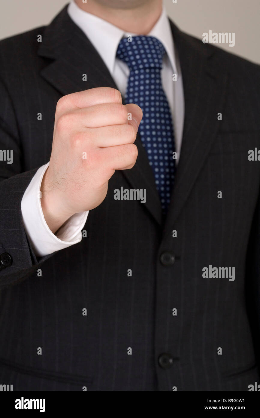 Businessman with clenched fist Stock Photo