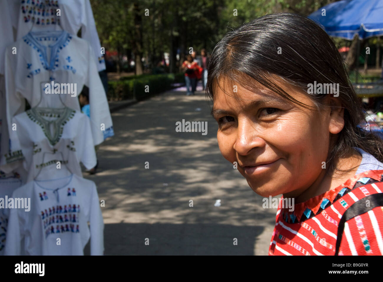 a mexican woman, Mexico city Stock Photo