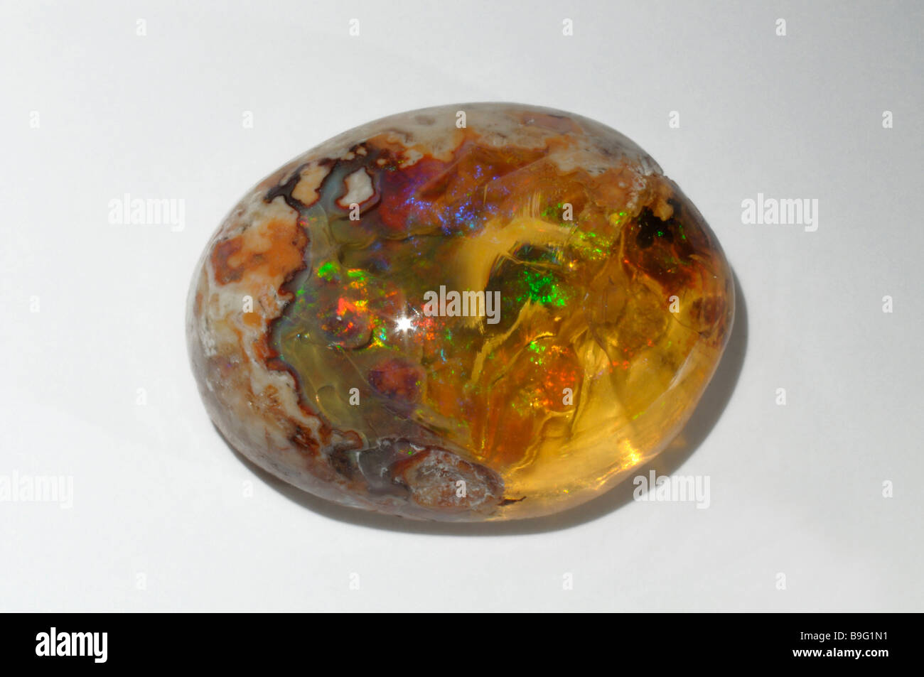 polished fire opal