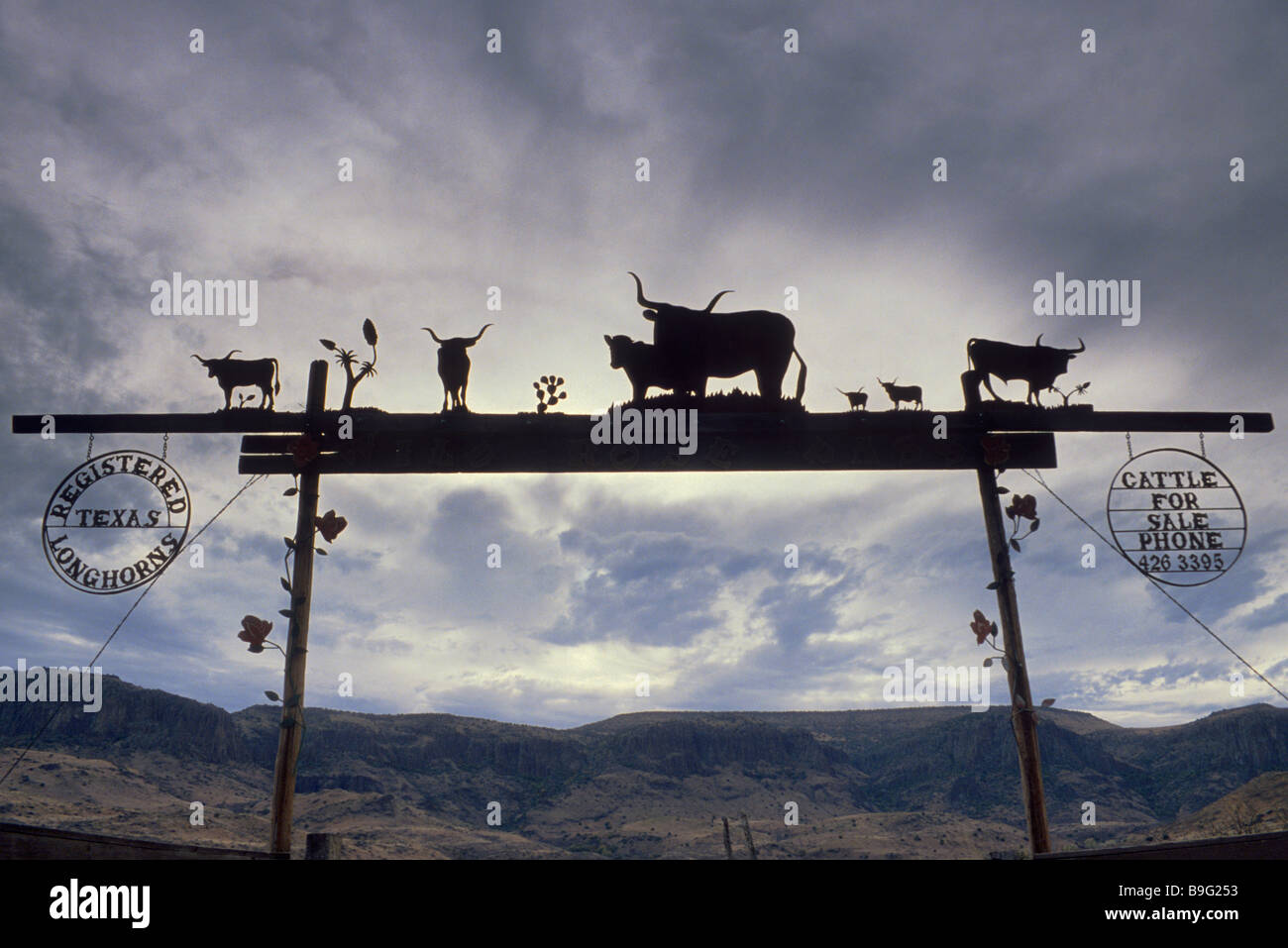 Wrought iron sign ranch gate hi-res stock photography and images - Alamy