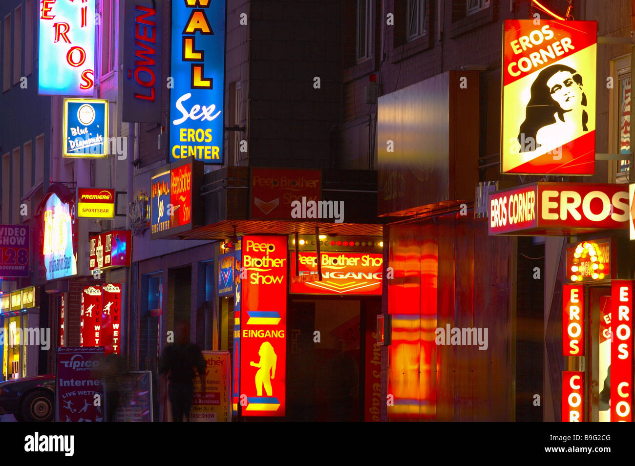 Germany Lower Saxony Hanover redlightquarter at night Stock Photo 23095424 Alamy
