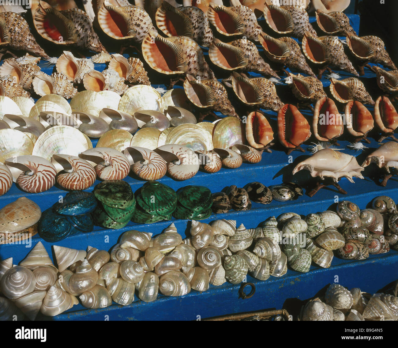 Greece Dodekanes island Rhodes booth souvenirs detail mussels economy