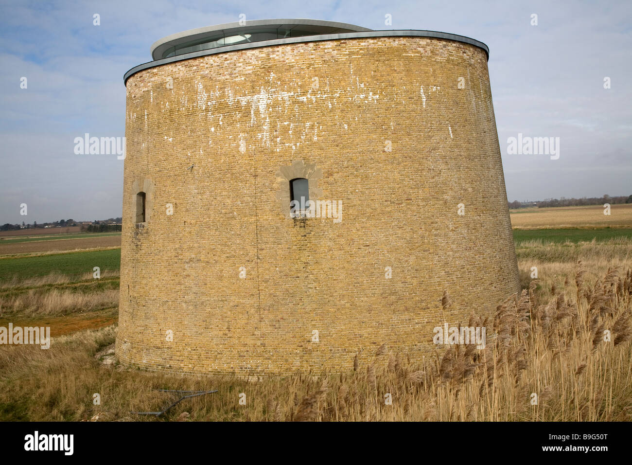 Martello tower Y in the marshes Bawdsey Suffolk England Stock Photo Alamy