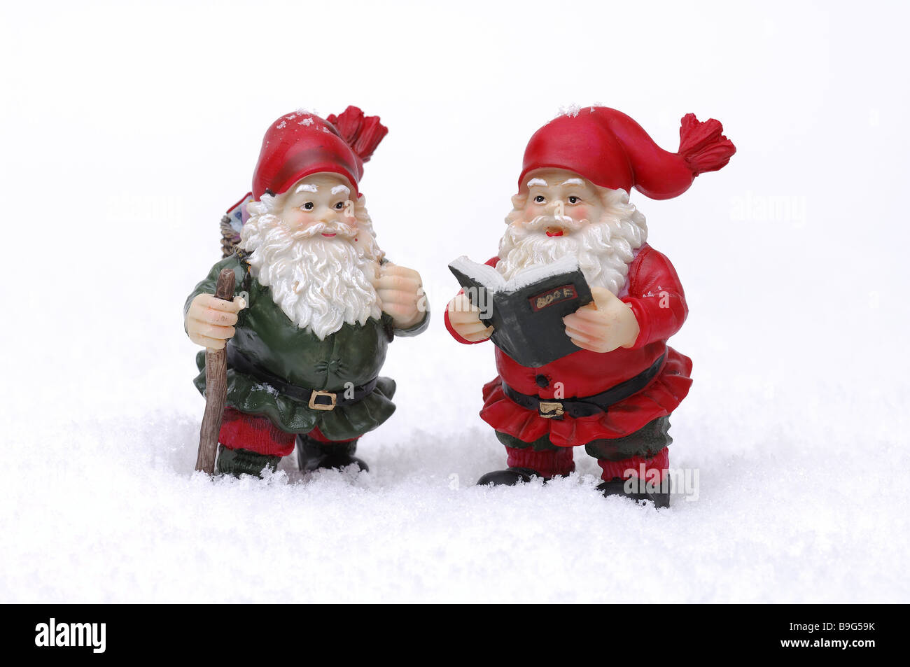 Artificial Snow Santa Claus Figures Two Christmas Decoration Decoration Objects Figures Santa Claus Decoration Christmas Kitsch Artificial Snow Santa Claus Figures Two Christmas Decoration Decoration Objects Figures Santa Claus Decoration Christmas Kitsch