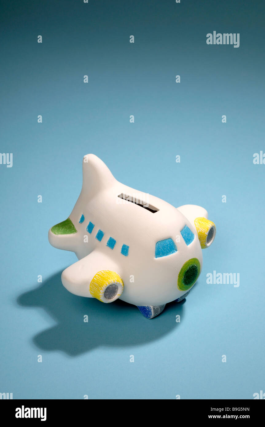 Aeroplane piggy bank Stock Photo