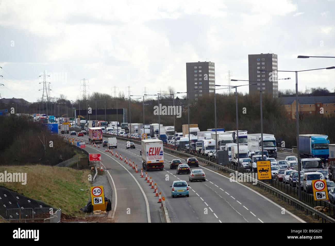 Motorway Hold Up, M6, Birmingham Stock Photo - Alamy