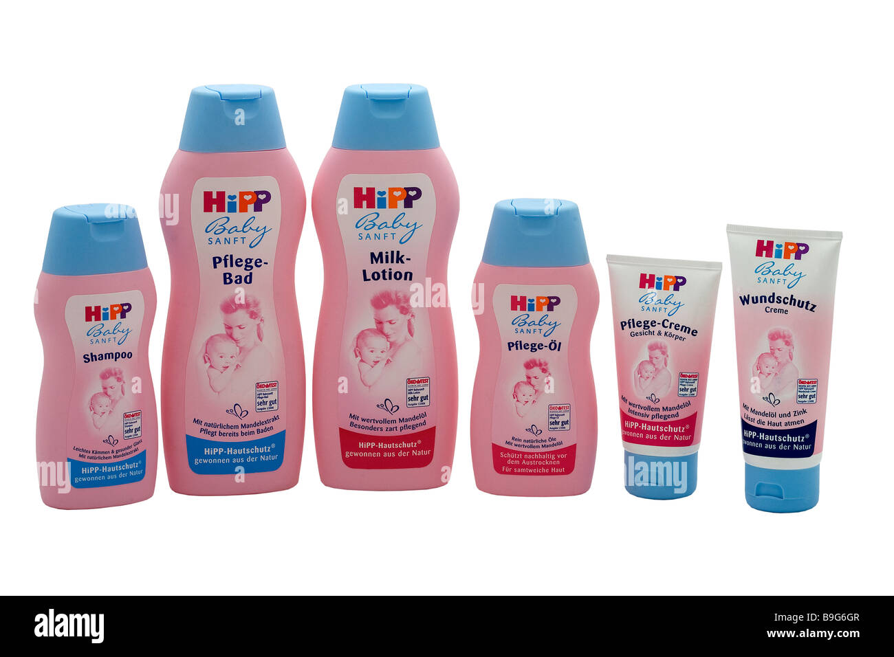 Hipp oil shampoo creme organic baby selection Mather care jar babies  infancy container healthy nobody single still life studio c Stock Photo -  Alamy