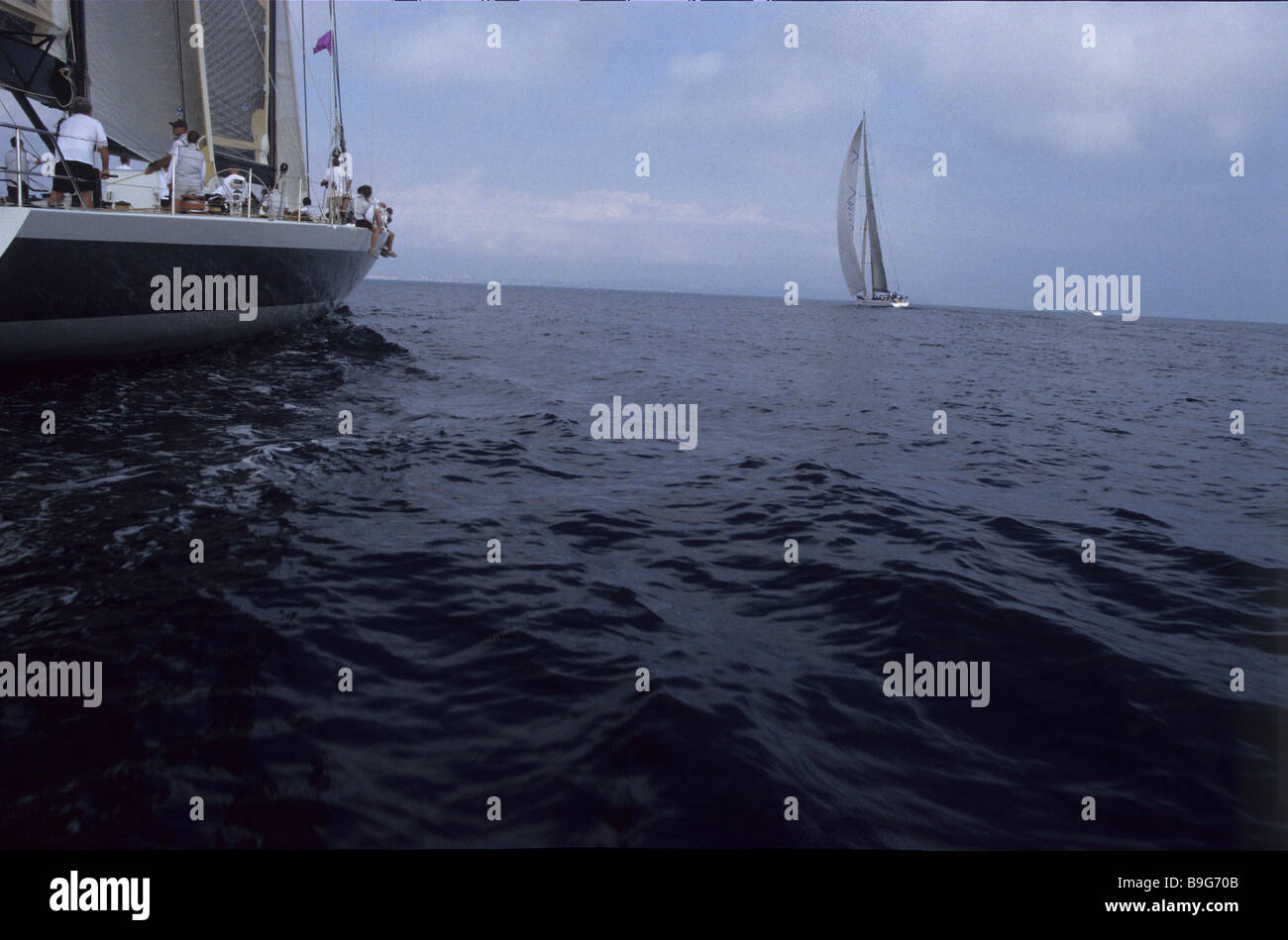 France Cote d'Azur St. Tropez lake sail-yachts regatta Stock Photo